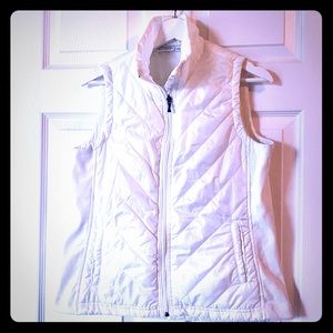 Kim Rogers White Zipper Puffer Vest